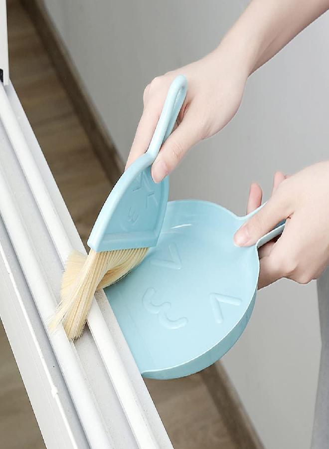 Engjajo Mini Hand Brooms Small Dust Pan and Brush Set for Table, Desk, Countertop, Key Board, Cat, Dog and Other Pets (Blue) - Image 3